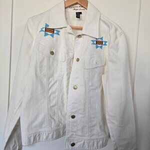 Lauren Jeans Co. Ralph Lauren White Western Jean Jacket Size Large